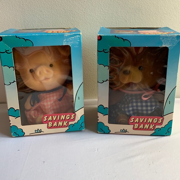 Other - Antique Piggy Banks Bear and Pig 1980s